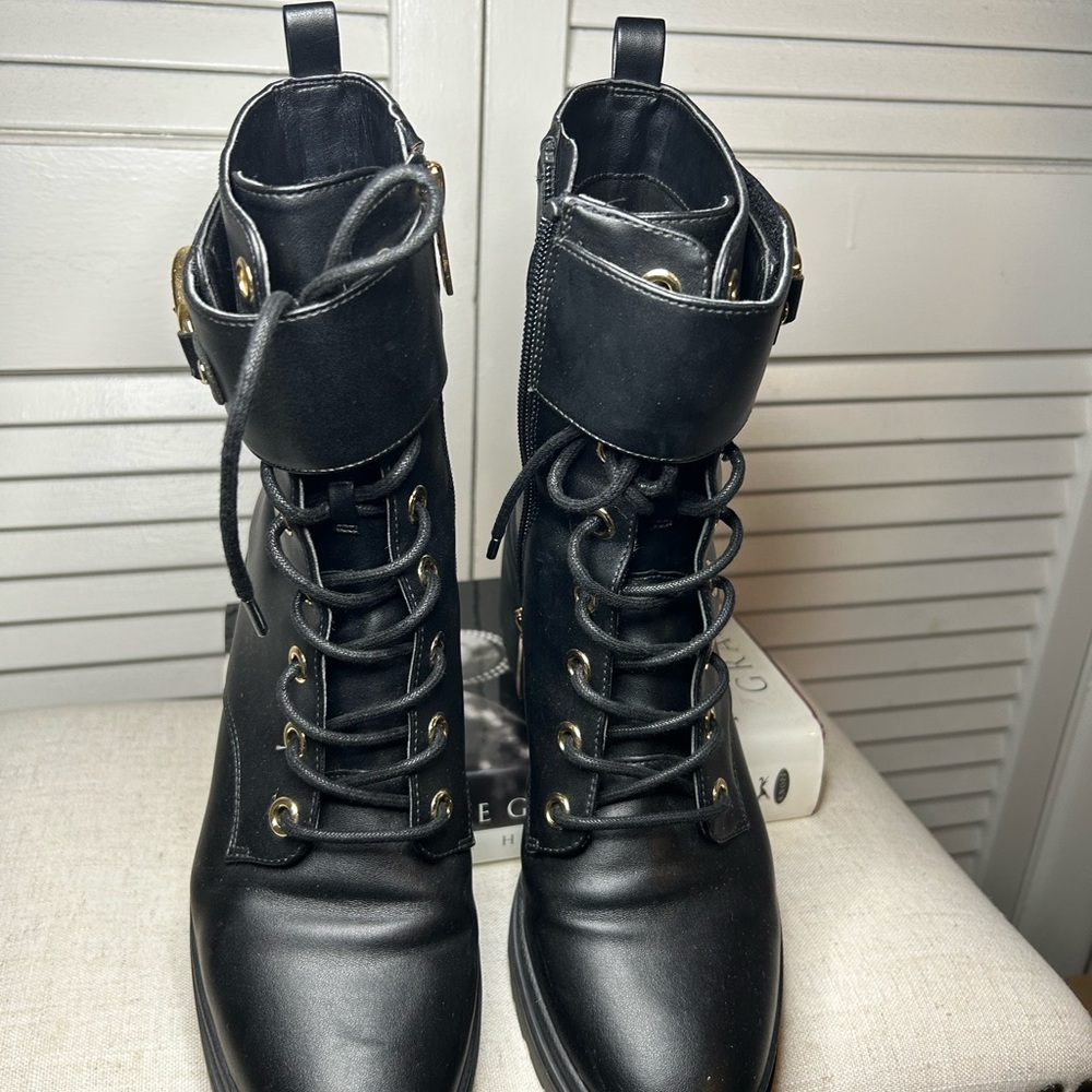 MICHAEL Michael Kors Rory Leather Combat Boots - Picture 3 of 11